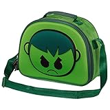 Marvel-Bolsa Portamerienda 3D, 25.5 x 20 cm, Verde Hulk