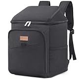 Lifewit Bolsa Térmica Aislante de 26L 34 latas, Mochila Grande Antifugas, Nevera Portátil Flexible para Hombre y Mujer,para Picnic/Exterior/Playa/Barbacoa/Camping/Viajes/Familia, Negro