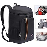 QINGLOU Mochila Nevera, Isotermica, Porta Alimentos, Bolsa de Compra Térmica Grande para Picnic, Playa, Almuerzo, Barbacoa (Negro)