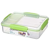 Sistema 21482 System To go Fiambrera Polipropileno 3 Compartimentos Tarro Cocina, Multicolor, Lunch Box