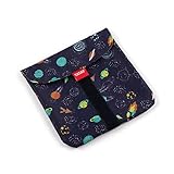 Tatay 1182351 Porta Sandwich Reutilizable, Bolsa de Tela ideal para la merienda o almuerzo, Adaptable, Fácil de limpiar, Sin BPA, Personalizable, Estampado Planetas, 18 x 18 c