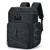 Mochila Nevera Doble 30L Mochilas termicas para Picnic - Mochila Nevera portatil Grande Impermeable y a Prueba de Fugas,Bolsa termica Multiusos para Camping/BBQ/Viajes/Pesca y Playas Negro