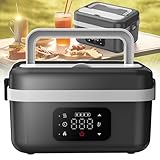 pealiritansemen Fiambrera Eléctrica Portátil, Recipiente De Alimentos Autocalentable Recargable con Temporizador De 20-60 Min, Batería De 8000 Mah, Ideal para Viajes De Trabajo, Camping Y Negocios B
