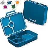 My Vesperbox Bia - Bento Box Niños - NUEVO - Cierres reforzados - A prueba de fugas y libre de BPA - Extremadamente resistente - Fiambrera - Ideal para guardería y escuela... (petróleo)