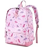 VASCHY Mochila infantil, mochila infantil, mochila infantil, 4-6 años, linda, ligera, impermeable, mochila de dinosaurio, unicornio para A4, carpetas primarias preescolares con correa para el pecho,