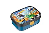 Mepal - Fiambrera Campus - Bento Box para Niños - Lonchera con Compartimento y Tenedor - Fiambrera con Cierre de Clip - Sin BPA y apta para Lavavajillas - 750 ml - Hot Wheels