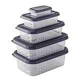 BranQ Home essential Set de Fiambreras ORI, Plástico Libre de BPA, Negro, Diferentes Tamaños, 5 SK.