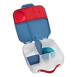 b.box Lunch Box para Niños | Fiambrera Infantil Bento Grande con 4 Compartimentos (2 Herméticos), Separador Extraíble, Bolsa de Gel Frío | Fiambrera para Niños Ideal para Escuela | 3+ Años | 2 L