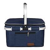 ABIUBIU Bolsa térmica de 35 litros, Cesta de Picnic, Cesta Grande aislada para el Almuerzo, Bolsa térmica para la Oficina, Camping, Picnic, Viajes, Lateral con Barra de Apoyo (protección de Patentes)