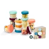 Babymoov Babybols recipientes de vidrio para papillas - para almacenar y congelar papillas, 4x 220ml + 4x 100ml + libro de recetas