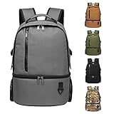 TUGUAN Mochila térmica con aislamiento de doble cubierta a prueba de fugas ligera y suave para el almuerzo, bolsa pequeña para la playa, picnic, 16 latas (gris)