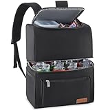 Lifewit Mochila Nevera 24L (30 Latas), Mochila Termica Isotermica Grande, Nevera Portatil Porta Alimentos Doble impermeabilidad, Cooler Bag para Picnic/Playa/Barbacoa/Camping/Trabajo/Viajes, Negro