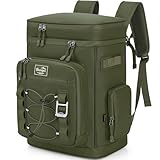 Youngoa Mochila Nevera Isotermica, 30L Grande Bolsa Termica Impermeable para Picnic, Playa, Camping, Barbacoa, Verde