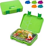 schmatzfatz Fiambrera Infantil con Compartimentos, Tupper Niños Colegio, Taper Infantil de Colores, Loncheras para Niños con Secciones sin BPA y a Prueba de Fugas, Apta para Lavavajillas