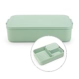 Brabantia - Make & Take Fiambrera Bento - Grande - Compartimentos Extraíbles - Tapa con Clips - Apta para Congelador, Microondas & Lavavajillas - Verde (Jade Verde) - 25,5 x 16,7 x 6,2 cm