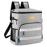 Nevera Mochila Isotermica Portatil 30L-Nevera de Playa, Isotérmica Portátil Bolsa con Aislamiento Hermético para Playa/Camping/Trabaj/Hombre/Mujer/Adulto/Barbacoa/Senderismo/Exterior/Viaje-Gris