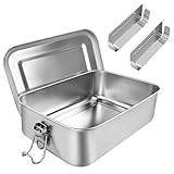 Diompirux 850ml Fiambrera de Acero Inoxidable con 2 ParticióN ExtraíBle Sin BPA, Lunch Box Hermetica con silicona, Fiambrera Adecuada para NiñOs y Adultos, portátil duradera y ecológica