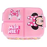 Minnie Mouse| Sandwichera Con 3 Compartimentos Para Niños - Fiambrera Infantil Para Colegio - Lonchera Para Niños