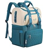 YOUNGOA Mochila Nevera Isotermica Portatil con 2 Compartimentos Termostáticos, Bolsa Termica de Moda para Mujeres, Familia, Picnic, Compras, Playa 25l (Azul)