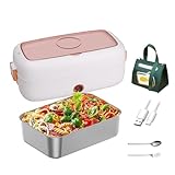 YSMSMZJK Fiambrera Electrica Adecuado Para Portátiles De 12 V/24 V, Fiambreras Comida Trabajo Aislamiento Térmico De Larga Duración Alimentado Por USB, Fiambrera Electrica,White
