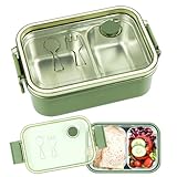 jinminamz Fiambrera Acero Inoxidable, Fiambrera Termica, Fiambrera Compartimentos 900ML, Fiambrera a Prueba de Fugas, Caja de Almuerzo, Caja de Desayuno, Fiambrera Adecuada para NiñOs y Adultos