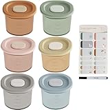 Moonkie Set 6 Tarros Potitos Bebé Silicona 120ml, Herméticos y Sin BPA, Recipientes Comida para Bebés, Aptos para Lavavajillas, Microondas y Congelador