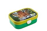 Mepal - Fiambrera Campus - Bento Box para Niños - Lonchera con Compartimento Bento y Tenedor - Fiambrera con Cierre de Clip - Sin BPA y apta para Lavavajillas - 750 ml - Animal Planet Tiger