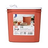 Tatay Porta Gazpacho y Alimentos Fresh, 2L de Capacidad, Libre de BPA, Apto Lavavajillas y Microondas, Color Naranja. 1 unidad Medidas 18,4 x 9,7 x 19 cm