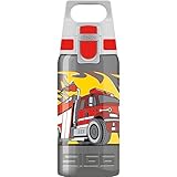 SIGG VIVA ONE Fire truck Cantimplora infantil (0.5 L), botella transparente sin sustancias nocivas y con tapa hermética, cantimplora para niños (Amazon Exclusive)