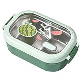 Joygoodta Caja de lonchera de acero inoxidable a prueba de fugas de fugas Contenedor de alimentos aislados con hebilla de 35 oz de lonchera portátil para el picnic de la oficina escolar