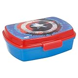 | Capitán América - Marvel | Sandwichera Para Niños Decorada - Fiambrera Infantil | Caja Para El Almuerzo Y Porta Merienda Para Colegio - Lonchera