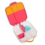b.box Lunch Box para Niños | Fiambrera Infantil Bento Grande con 4 Compartimentos (2 Herméticos), Separador Extraíble, Bolsa de Gel Frío | Fiambrera para Niños Ideal para Escuela | 3+ Años | 2 L
