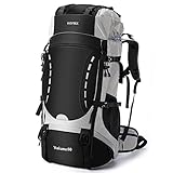 HOMIEE 60L Mochila de Senderismo Ligera Impermeable Mochilas Trekking Viaje con cubierta de lluvia Mochila Deportiva al aire libre para Escalada Acampar Turismo Hombre Mujer