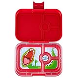 Yumbox Panino - Lonchera Bento a prueba de fugas para niños y adultos (Wow Red Dino), lonchera apta para sándwiches para niños, cierre fácil de abrir, ligero, compacto