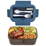 Brotdose snackbox,1400ml Lunchbox Erwachsene lässig brotdose,Kinder meal prep boxen salat to go box,Brotbüchse mit Besteck,snackbox Mikrogeschirr mealprepboxen,nestbares umami platzsparend