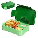 Zeripikfoasp Fiambrera 900ML, Lunch Box con Compartimentos Verde Bento Box Sin BPA, Fiambreras para Microondas y Lavavajillas Lonchera Hermetico para Escuela, Trabajo, Pícnic, Viajes