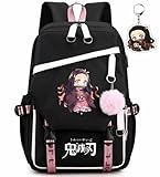 SPIRTUDE Mochilas escolares para niñas, mochila para niñas con fiambrera, bolsa de libros para niños, bolsa escolar rosa (rosa), Negro, Taille unique