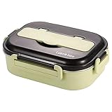 Fiambrera Bento para Estudiantes, Aislamiento Térmico, Fiambrera Bento, Fiambrera de Acero Inoxidable de Alta Calidad, Fiambrera para Niños, Fiambrera, Juego de Utensilios de Acero Inoxidable (C