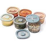 Moonkie 6 Piezas Tarros Bebe Comida Silicona 240ml | Recipiente Comida Bebe con Tapa para aperitivos | Tarros de Conservación | Sin BPA | Apto para Lavavajillas, Refrigeradores y Microondas