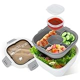 VINATO Fiambreras Comida Trabajo 1700 ml Bento Box Fiambrera Con Compartimentos Salad To Go | Hermética, Libre de BPA | Microondas/Nevera | Incluye Cubiertos