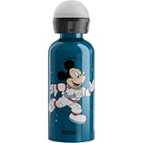 Sigg Disney Mickey Mouse Astronauta Cantimplora infantil (0.4 L), botella para niños sin sustancias nocivas y con tapa hermética, cantimplora ligera de aluminio