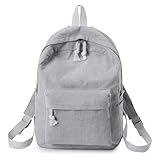 Mochila ligera para mujer, para escuela, niñas, mochila de día, mochila para mujer, pana para ciudad, adolescentes, ocio, mochila escolar para mochila de día, universidad, viajes, picnic, gris, Talla