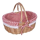 Cesta de Picnic Vacia, Cesta de Mimbre para Picnic, Picnic Basket, Cesta de Picnic on Tapa, Canasta de Picnic de Mimbre, Cesta Picnic Mimbre, para Picnic, Camping, Al Aire Libre