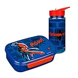 Scooli- Marvel Set Snack Box&Drinking Bottle, Color Azul, Spider Man (Undercover GmbH SPAN9864)