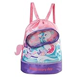 Bolsa de Deporte con Cordón Mochila Natacion Niña Mochila Piscina Gimnasio Playa Picnic Niña Bolsa Cuerdas Impermeable Unicornio