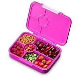 Schmatzfatz fiambrera - fiambrera compartimentos para niños, bento box, a prueba de fugas, tritán sin BPA, apta para lavavajillas, 4-6 compartimentos, modular, violeta sol