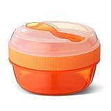 Carl Oscar Nice Cup Bento Box Fiambrera pequeña con acumulador de frío que mantiene el frío durante varias horas, incluye cubiertos, color naranja
