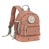 LÄSSIG Mochila Infantil con Correa para el Pecho Mochila para guardería 27 cm, 6,5 litros, 3 años/Mini Backpack Happy Prints Karamell