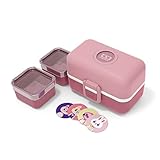 monbento - Fiambrera Infantil MB Tresor Blush - Lonchera para Niños 3 Compartimientos - Caja de Merienda - Ideal Escuela/Parque - Sin BPA - Segura y Duradera - Rosa