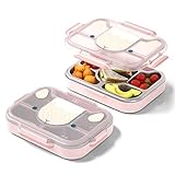 MONBENTO - Fiambrera Infantil MB Wonder Sheep - Lonchera para Niños con Compartimientos - Bandeja Compartimentada Separable Acero Inoxidable - Ideal Escuela/Parque - Sin BPA - Segura y Duradera - Rosa